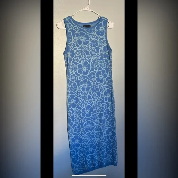 ASOS Blue Floral Midi Dress - Picture 3 of 3